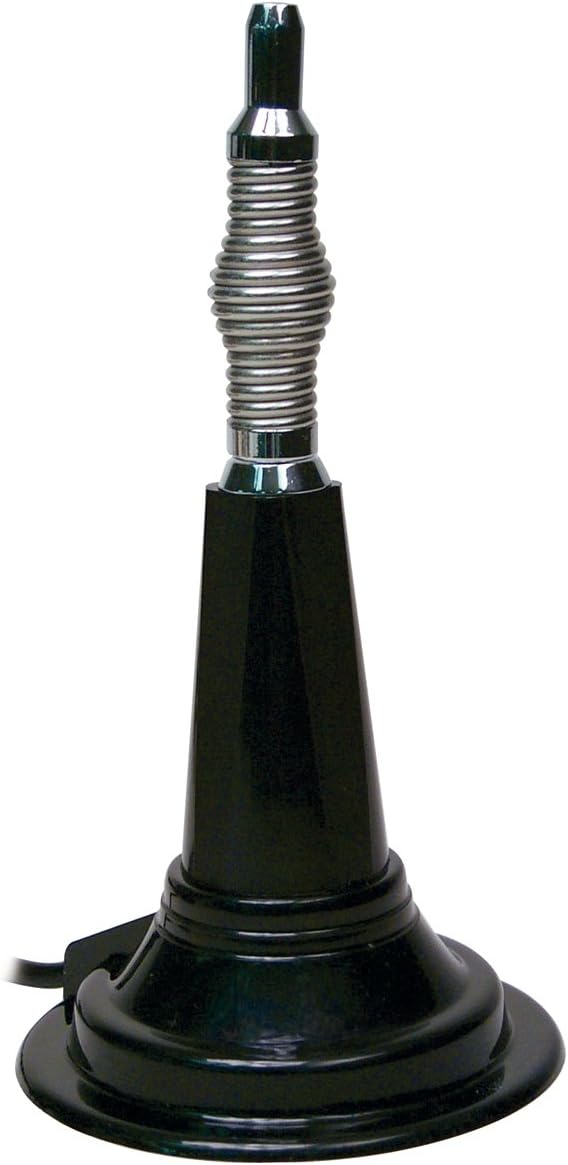 Outdoor Trumpet Car Horn Speaker 5” Pa Horn Speaker & RoadPro (RP-711) 24" Magnet Mount Stainless Steel CB Antenna Kit