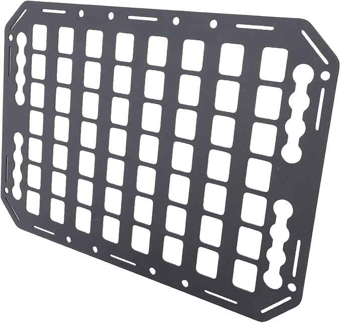 Molle Panel for Truck, 432 x 311 x 2mm Aluminum Side Bed Storage Panel Cargo Storage Organizer Tools Rack for Sedans SUVs Pickups RVs Trailers, Accessories