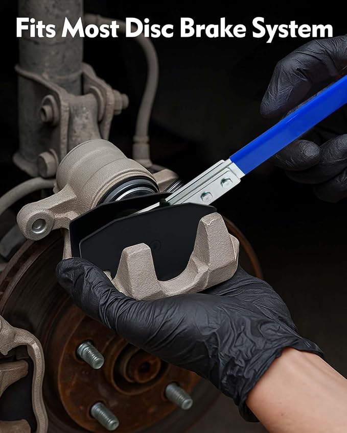 Witaxima Upgraded Brake Caliper Compression Tool 4 in 1 Universal Caliper Piston Compressor Tool with 4 Brake Caliper Hangers Brake Pad Spreader Tool with 360°Swing Ratchets for Car Brake Repair Blue