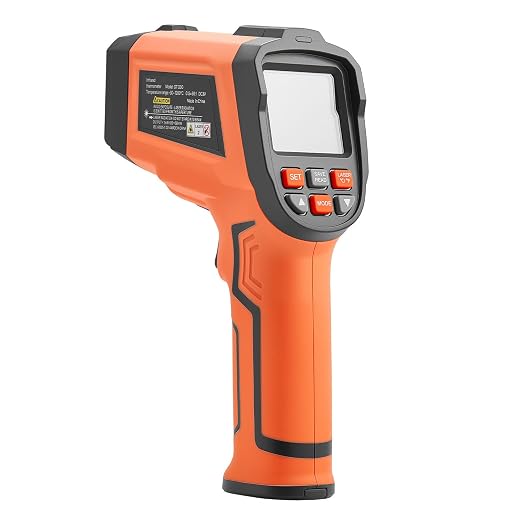VEVOR Infrared Thermometer, -22℉ to 2192℉ Dual-Mode IR Thermometer Gun with K-Type Thermocouple, Dual Laser Heat Temperature Gun Non-Contact for Cooking Griddle Engine Industrial Use (Not for Human)