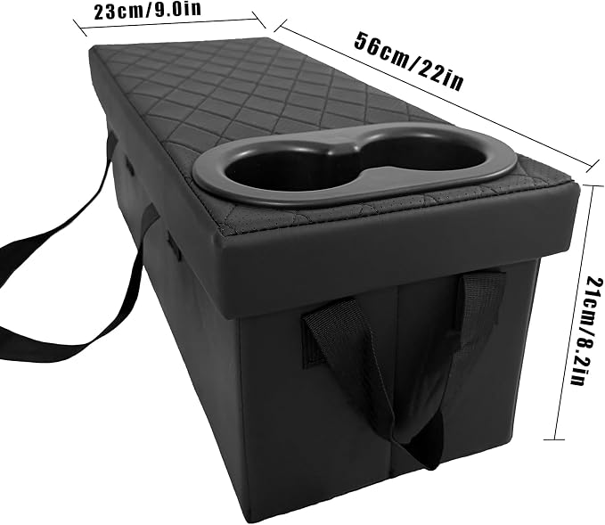 Car Seat Organizer For 2019-2026 Kia Telluride/Subaru Ascent 7 Seater, Car Seat Aisle Storage Box with Cup Holders For Kia 2021-2025 Sorento 6 Seater, Foldable Backseat Console Bin