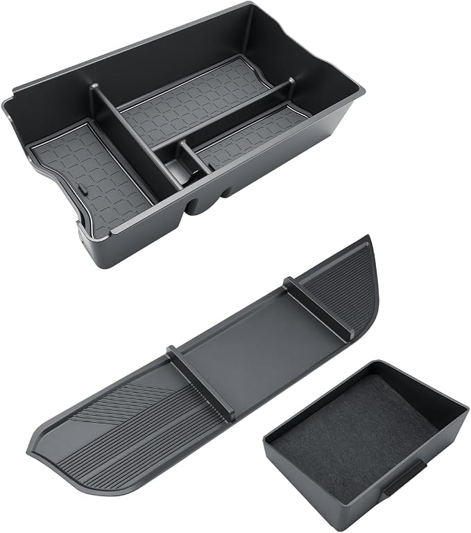 SKTU (3PCS 2026 RAV4 Center Console Organizer for 2026+ Toyota RAV4 (LE/SE/XLE Premium/Woodland/XSE/Limited) Console Tray & Co-Pilot Console Tray & ABS Drawer Storage Box 2026 RAV4 Accessories