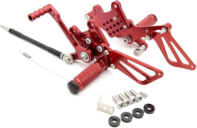 PROCNC Motorcycle Aluminum Rearsets Foot pegs Rear sets Footrest Fit for Suzuki GSXR1000 2000 2001 2002 2003 2004 GSXR750 1996-2005 SV650/SV650S SV1000/S 1998-2014 GSX600 2000-2005 (Red)