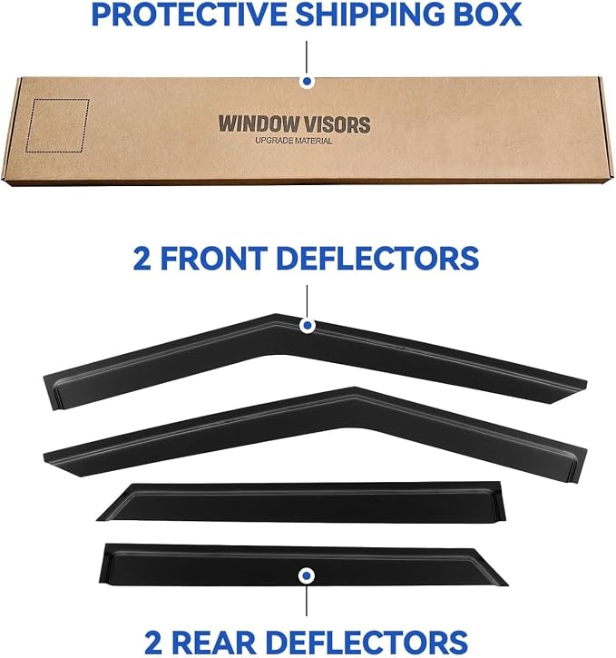 Window Visors Rain Guards for 2020-2026 Ford Explorer, Out-Channel Window Vent Wind Deflectors Visors Shades for 20-26 Explorer
