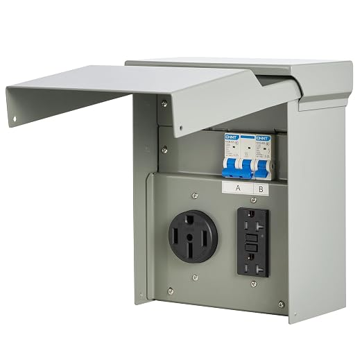 VEVOR Temporary Power Outlet Panel, RV Electrical Breaker Box with Prewired 50 Amp & 20 Amp GFCI Receptacle Circuit, Weatherproof RV Electrical Panel for RV Hookup Camper Travel Trailer Motorhome