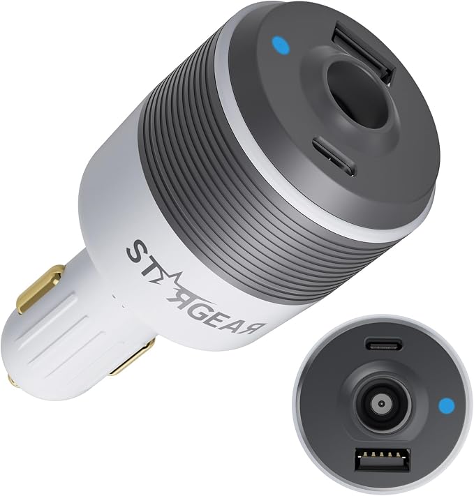 Starlink Mini Car Adapter, 3-in-1 Car Charger for Starlink Mini,12V to 24V DC Step Up Converter with Dual USB Ports, Cigarette Lighter Adapter for Starlink Mini Power Supply,Ideal for RV,Boat