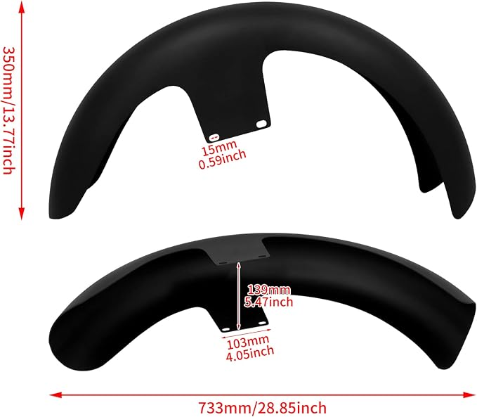 21 inch Front Fender Matte Black Motorcycle Wrap Mudguard for Bagger Models Fit for Harley Touring Road King Electra Glide Street Glide 120/R21