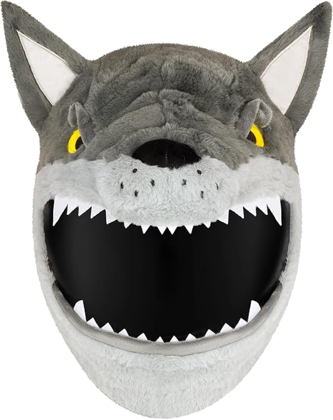 Moto Loot Helmet Cover for Motorcycle Helmet, Fun Rides and Gifts (Cover Only. Helmet Not Included) - Wolf