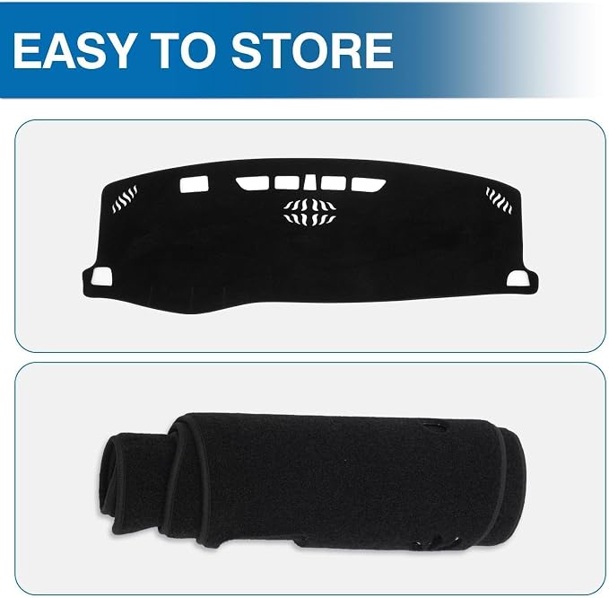 KUST Black Dash Cover for Chevy Chevrolet Blazer 2019-2024 2025 2026 (Not fits for Blazer EV) Polyester Non-Slip Dashboard Cover Interior Accessories for Blazer Custom Fit Dash Mat Sunshade Glare