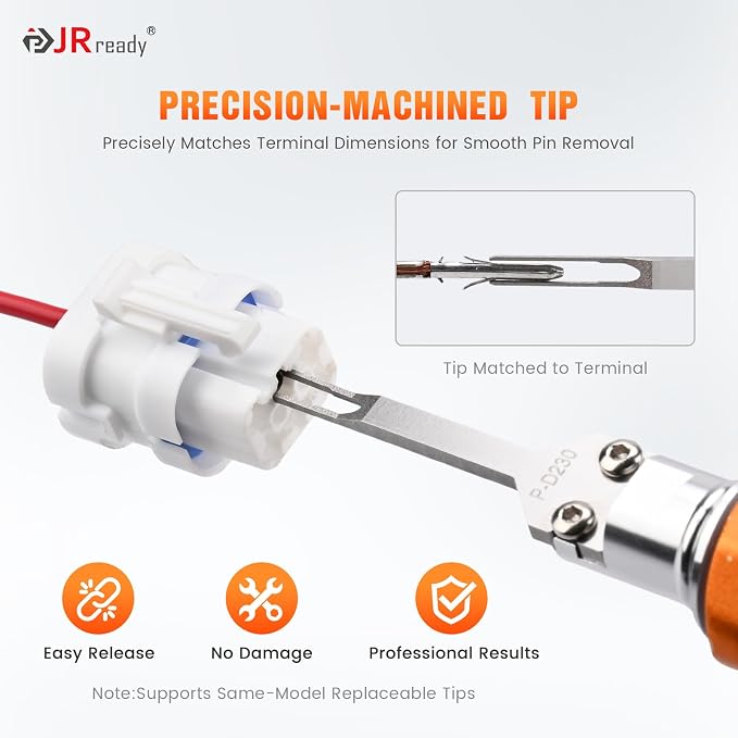 JRready Automotive Pin Removal Tool for 1.8mm DJ7021G Connector Terminal Upgraded DDS Push Rod Pin Extractor for Car Wire Harness Repair Suitable for DJ7031G DJ7041G DJ7061G DJ7091G JRDDS-D230APRO-01