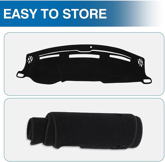 KUST Black Dash Cover for 2009-2018 Dodge Ram 1500 2500 3500 Non-Slip Dashboard Cover Polyester Dashboard Mat Pad Interior Accessories for Ram Pickup Custom Fit Dash Mat No Glare