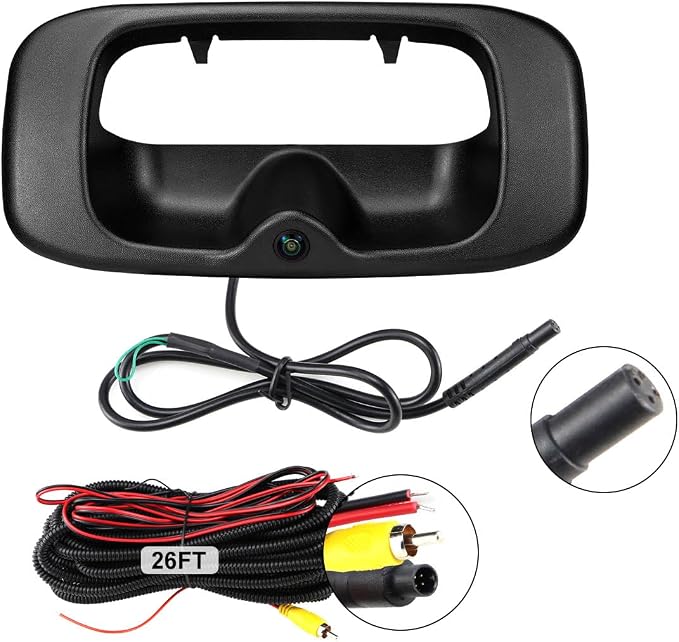 Tailgate Handle Reverse Backup Camera Replacement for Chevy Silverado and GMC Sierra Years 1999-2006, GreenYi AHD 720P Pickup Rear View Parking Camera with Trajectory Guideline