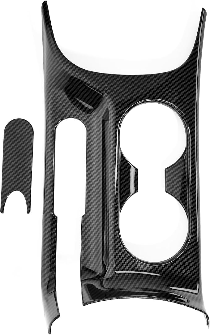 2PCS Cup Holder Trim Cover Compatible with Kia Soul 2020-2026 Accessories,Not for Electronic Handbrake Version (Carbon Fiber Pattern)
