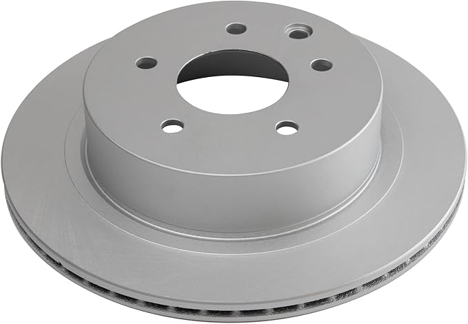 TRQ Rear Brake Rotor Set G Coated Vented Compatible with 2003-2005 Infiniti G35 2003-2005 Nissan 350Z 2014-2017 Juke 2011-2024 Leaf 2008-2020 Rogue 2014-2015, Select 2017-2022 Rogue Sport
