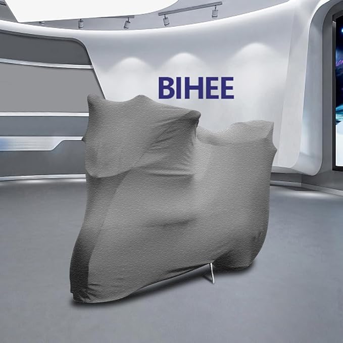 Indoor Motorcycle Cover Soft Stretch Dustproof Cover Compatible with All Motor, 96 inches, Light Flower Gray