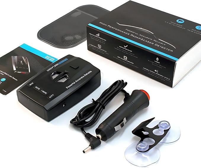 RAD1000 Police Laser/Radar Detector for Cars with Led Display,X/K/Ka/KU/ST/CT Band & Laser Detection,Long Range Detection,Mute Memory, City & Highway Modes,VG-2 Immune,Ideal Gifts
