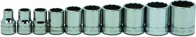 Williams WSB-10RC 10-Piece 3/8-Inch Drive Shallow 12 Point Socket Set