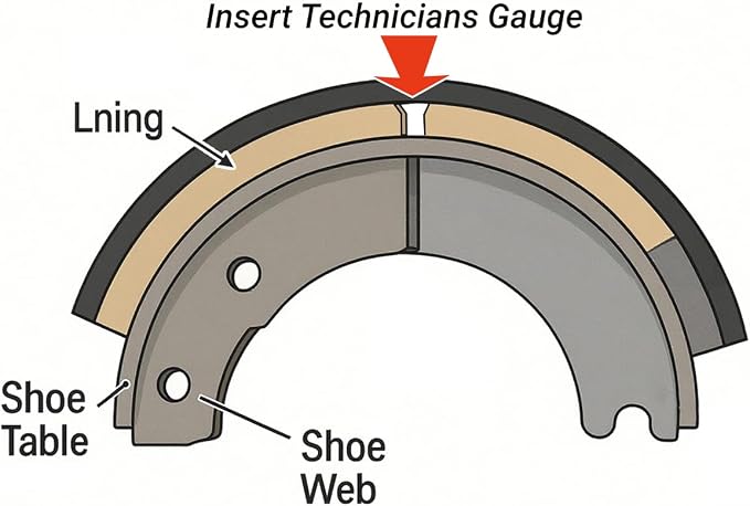 Mini Tech Gauge – 32nds Brake Pad Measuring Tool, 2-in-1 Stainless Steel Brake Thickness & Drum Wear Gauge, Compact 4" Tool for Cars, Trucks, SUVs – No Wheel Removal Needed, Technician Gauge