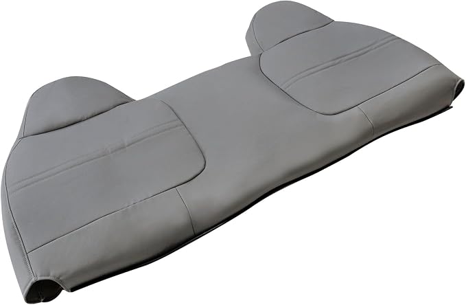 Full Bench Bottom and Top Back Set Cover Gray V2 or K2 or VE or KE Leather Med Flint Gray Fit for Ford F250 F350 F450 1999 2000 2001 2002