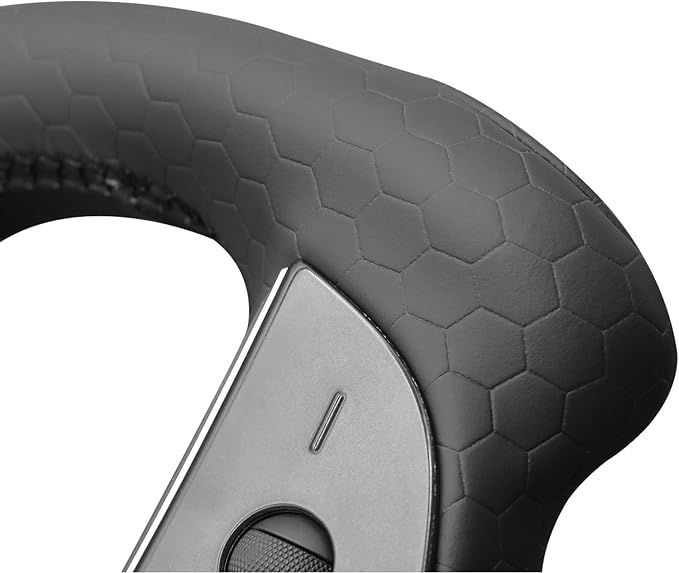MEWANT Steering Wheel Cover for Yoke Style Steering Wheel for Tesla Model S 2021-2023 / Model X 2021-2023 Made of Black Microfiber Leather