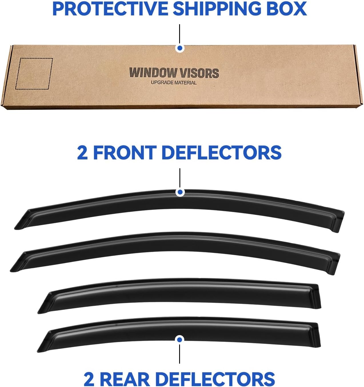 Window Visors Rain Guards for 2006-2013 Chevy Impala, Out-Channel Window Vent Wind Deflectors Visors Shades for 2014-2016 Impala Limited