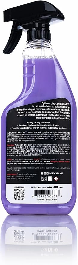 Optimum Ultra Ceramic Seal – Super Slick, Hydrophobic Spray-on Ceramic Paint Sealant – Safe on Coatings, PPF, and Vinyl Wraps (17 oz.)