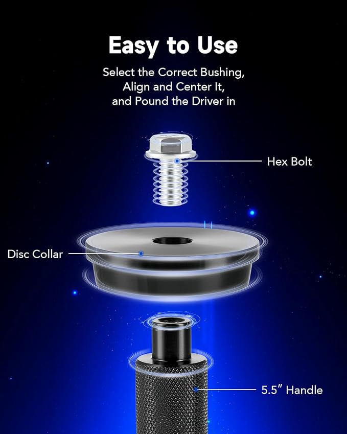 Orion Motor Tech Bearing Press Kit, 10pc Bearing Race and Seal Driver Set with Seal Driver and 9 Bearing Adapters, Seal Installer Bearing Driver Kit for Bearing Installation, with Blue Case