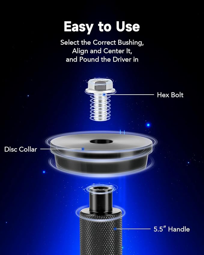 Orion Motor Tech Bearing Press Kit, 10pc Bearing Race and Seal Driver Set with Seal Driver and 9 Bearing Adapters, Seal Installer Bearing Driver Kit for Bearing Installation, with Blue Case