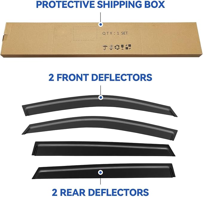 Window Visors Rain Guards Shield for 2020 2021 2022 2023 2024 2025 Subaru Outback, Out-Channel Window Vent Wind Deflectors Visors Shades for 20-25 Outback