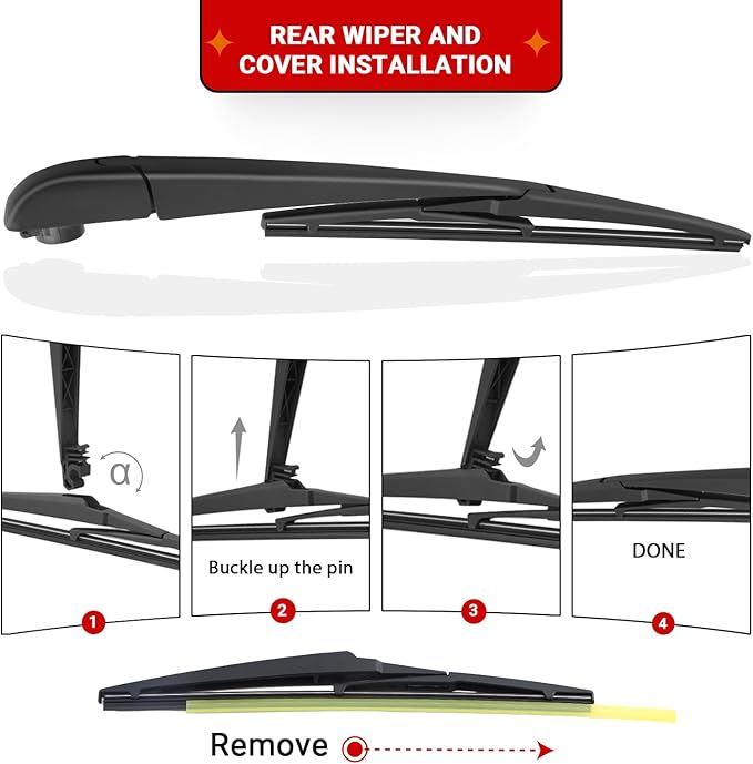 Windshield Wiper Blades Replacement for Toyota Yaris 2007 2008 2009 2010 2011 Original Factory Quality Front Rear Wipers Blade Set for My Car - 26" 14" 12" (Pack of 3)