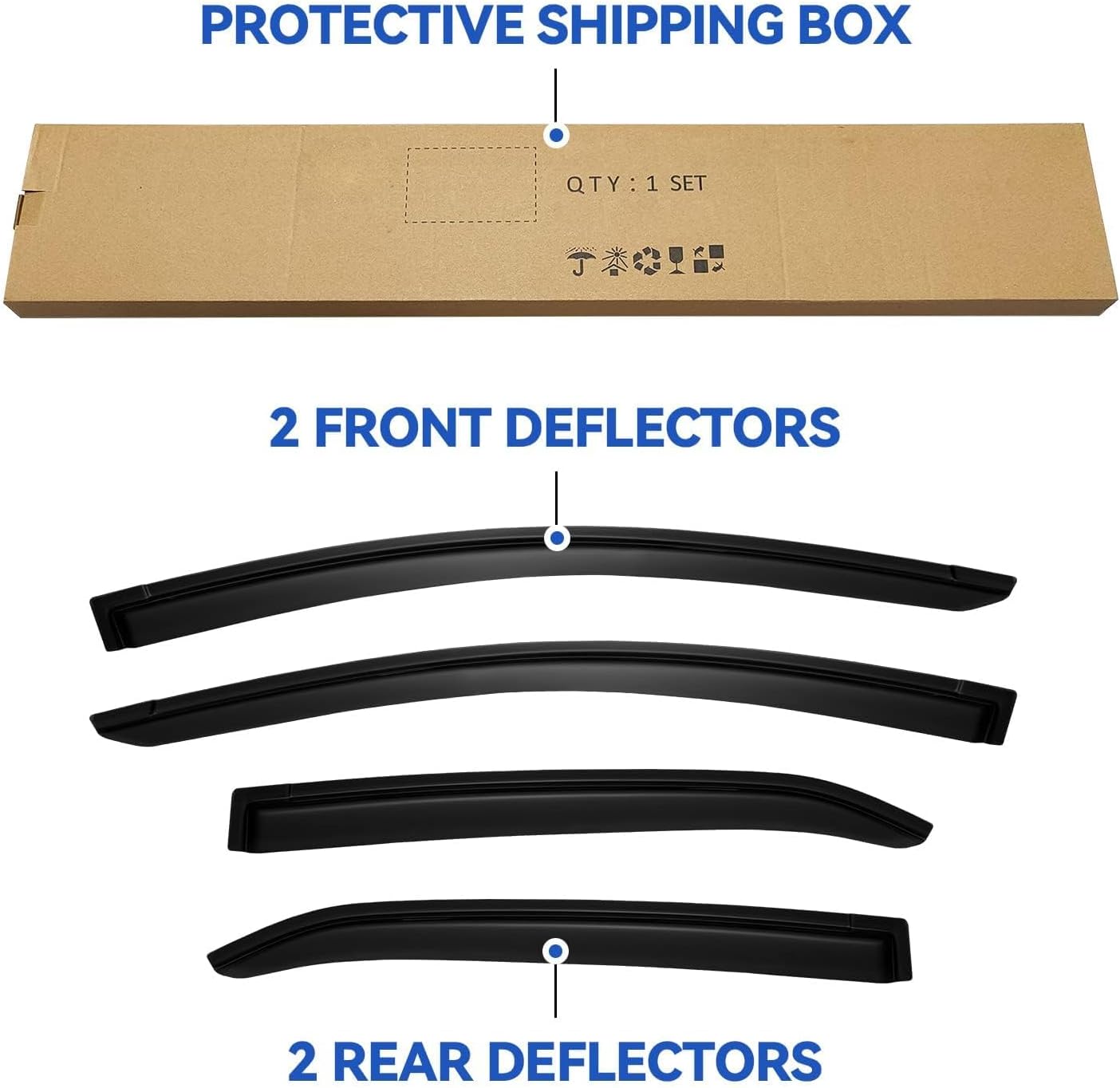 Window Visors Rain Guards for Toyota Corolla 2014-2019, Out-Channel Window Vent Wind Deflectors Visors Shades for 14-19 Corolla