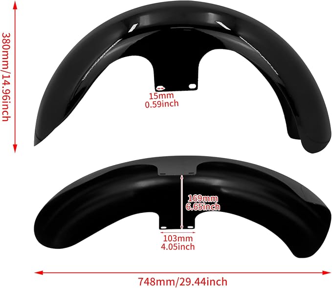 21 inch Front Fender Vivid Black Motorcycle Wrap Mudguard for Bagger Models Fit for Harley Touring Road King Electra Glide Street Glide 130/R21