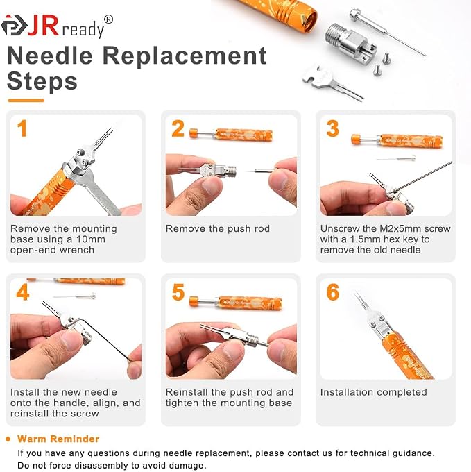 JRready ST5281 2PCS P-D173 Replacement Tips for DAP-D173 Ejector Rod Pin Extractor-Terminal Release Tool Accessories Suit for Molex Mini-Fit Jr.5557,5559 PC Power Connectors(ATX/EPS/PCI-E)