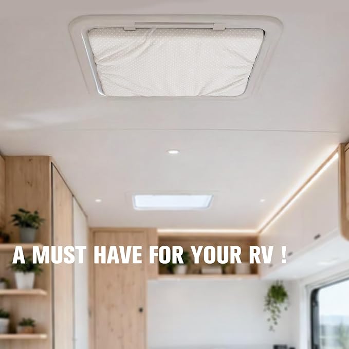 RV Vent Insulator 14 x 14 x 2.8 inches 2pcs Waterproof RV Skylight Cover for Camper Vents, Heat Reflective Window Insulation Sun Shade Fits 14’’ Travel Trailer