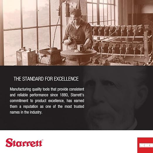 Starrett Outside Micrometer Set with Ratchet Stop, Ring-Type Knurled Lock Nut and Satin Chrome Finish - Quick and Easy Adjustment, 0-6" Set Range, .0001" Graduations - ST444.1CXRLZ