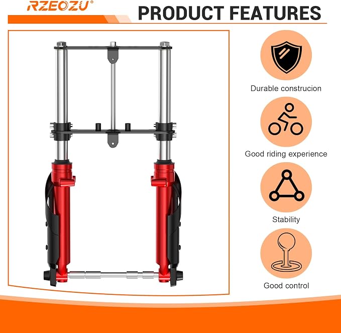 Mini Bike Front Forks Suspension Kit Replacement for Monster Mega Moto MMB80 80cc 105cc Coleman CT100U GMB100 Baja DB30 Motovox MBX10 MBX11 Trailmaster Storm 200 Parts 7/8 Handlebar Risers