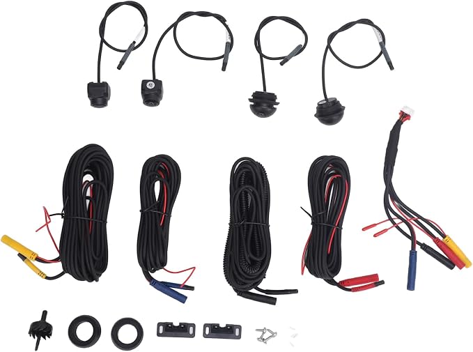 360° Panoramic Camera System, Car 1080P HD Front Rear Left Right All Round Camera System for Car Center Control Screen (2053A Chip + 6053A Lens)