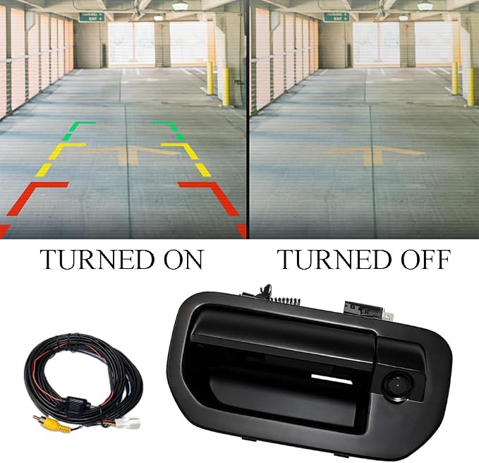 Riloer Tailgate Handle Rear View Camera, Tailgate Door Handle Camera, 2006-2014 Compatible with Honda Ridgeline, Backup Tailgate Camera with Static Guidelines