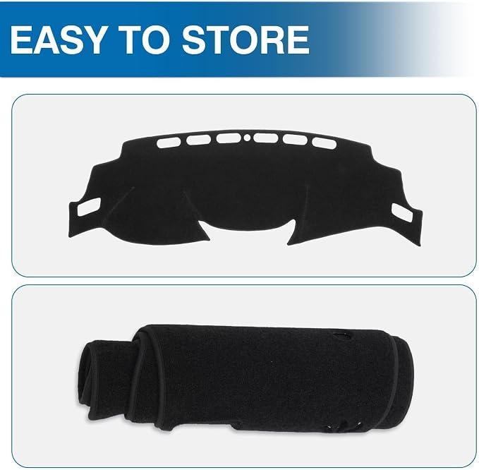 KUST Black Dash Cover for Nissan Rogue (Only T32) 2014-2020 / Rogue Sport 2017-2022 Polyester Dashboard Cover Non-Slip Center Interior Accessories for Rogue (Sport) Glare Black(No Rogue Select)