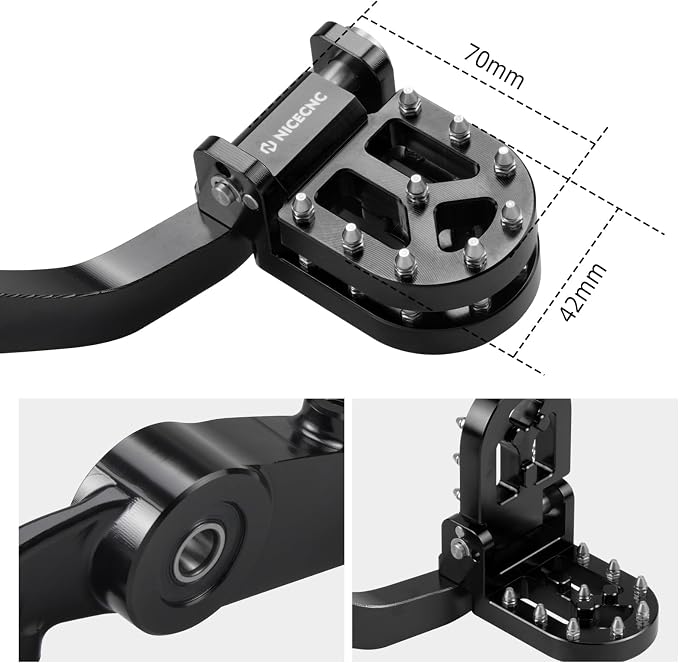 NICECNC Black Adjustable Rear Brake Pedal Compatible with Husqvarna 901 Norden 901/901 Expedition 2022-2025, Compatible with KTM 790 890 Adventure/R/S/Rally 2021-2025, 890 SMT 2023-2025