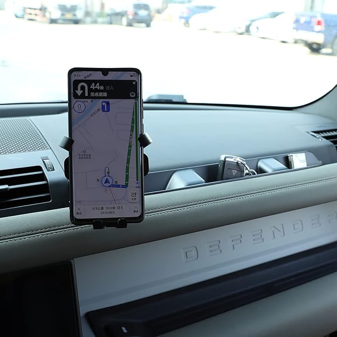 PIUGILH Aluminum Alloy Car Center Console Mobile Phone Holder for Land Rover Defender 90 110 2020-2022 with Glove Box Dash Storage Organizer Car Accessories