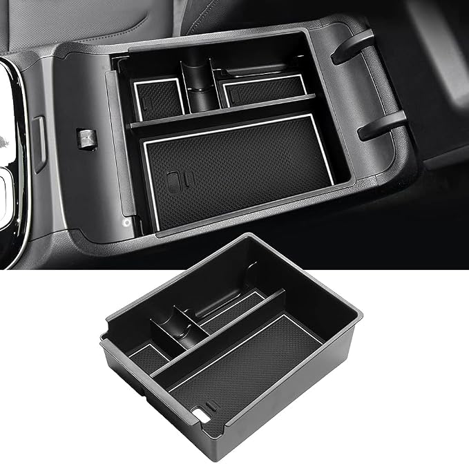 Center Console Organizer For 2022-2026 Hyundai Tucson Accessories Armrest Box Storage Tray - Only Fit 2022-2026 Tucson With Automatic Transmission - NOT Fit 2025-2026 Tucson Limited/Hybrid(White)