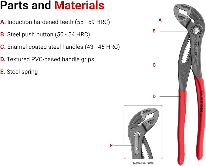 TEKTON Angle Nose Push Button Adjustable Pliers Set, 3-Piece | PGA93001