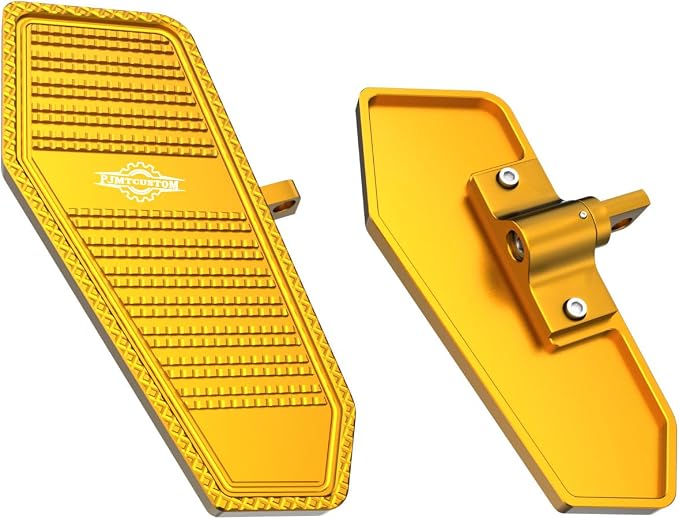 Gold Rider's Mini Floorboard, Foot Pedal with Male Mount, Compatible with Harley Davidson 2017-Before FX Models Street Bob, Super Glide, Fat Bob, Low Rider, Wide Glide, Breakout