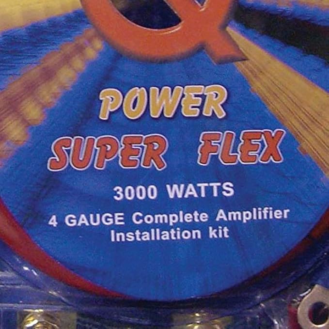 Q Power Super Flex 4-Gauge 3000-Watt Amplifier Car Audio Wiring Amp Kit (2 Pack)