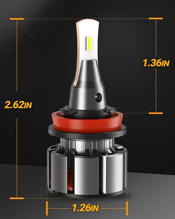 SEALIGHT H11/H9/H8 Light Bulbs, 800% Ultra-Brightness than Origin, 10-Year Extended Lifespan, 6500K White Illumination for Automotive H11 Lights, Plug-N-Play, Pack of 2