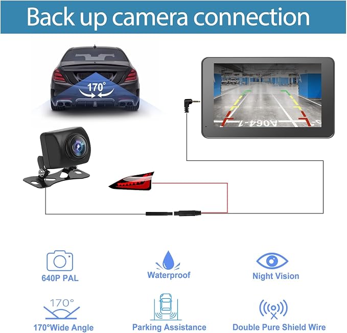 Carplay Screen for Car 7" HD Wireless Portable Car Play Touchscreen Stereo | Android Auto, Mirror Link, Backup Camera, GPS Navigation, Satellite Radio for All Vehicles, Voice Control, Bluetooth