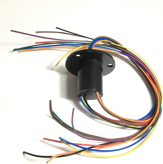 Taidacent 3 Wires 4 Wires 5A 10A 15A 30A Electrical Slip Ring Collector Ring Rotary Electrical Contact Joint Rotary Connector Commutator (8 Wires 5A Diameter 22mm)