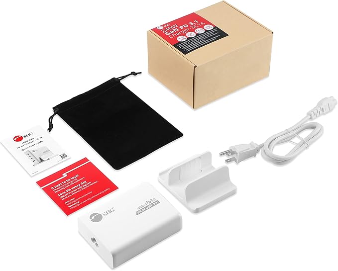 SIIG 240W USB-C 4-Port PD GaN Charger, 3C1A, PD 3.1/ QC 3.0 Fast Charging for MacBook Pro/Air iPad iPhone 14 Plus 13 12 Pro Max Samsung Galaxy Note 20 S22 Pixel and More (AC-PW1X11-S1)