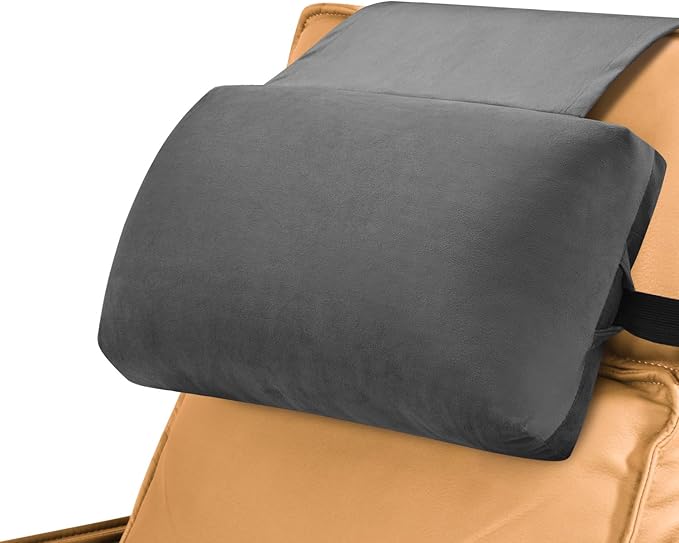 Head Recliner Pillow Adjustable Shredded Memory Foam Headrest Pillows for Recliner Chairs,Non-Slip Velvet Cushion for Pain Relief Neck Support Pillow for Travel Home Sofa Armchair with Zipper Cover
